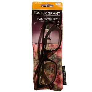 Foster Grant +2.00 Reading Glasses with Floral Case